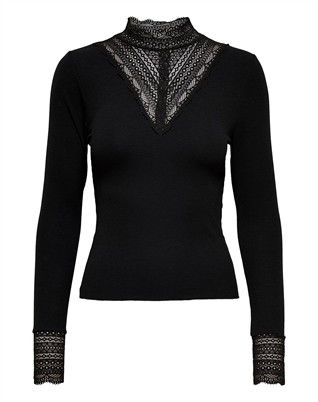 Tilde High Neck Lace Bluse 